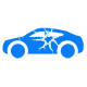 A Blue icon with a damaged car