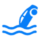 A Blue icon with a flooded car