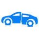 A blue icon with a wrecked car